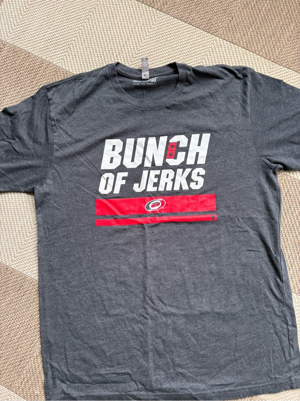 Carolina hurricanes  Charcoal 'Bunch of Jerks' Graphic Tee with Red Accent